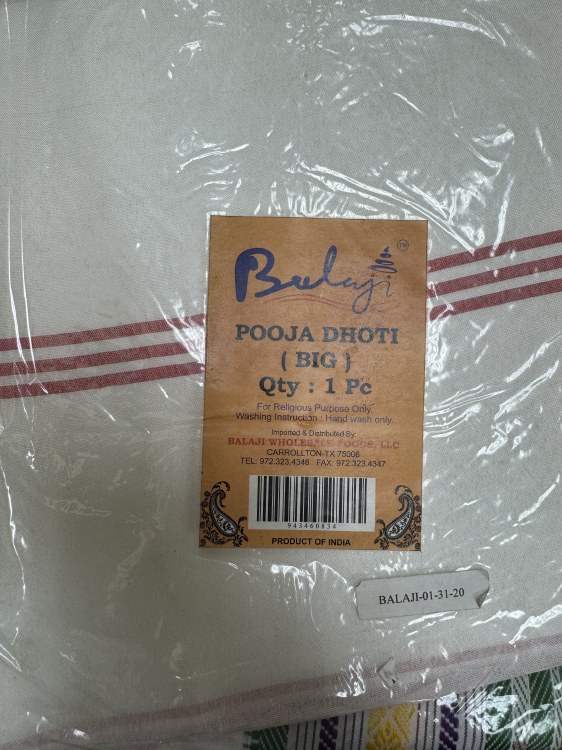 Balaji Pooja Dhoti (Big) 1 Piece