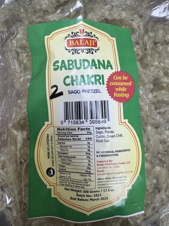 Balaji Sabudana Chakri 500 G
