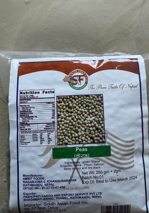 South Asian Foods Peas 257 G