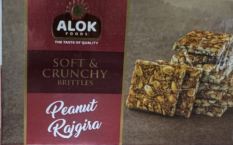 Alok Soft & Crunchy Brittles Peanut Rajgira 90 G