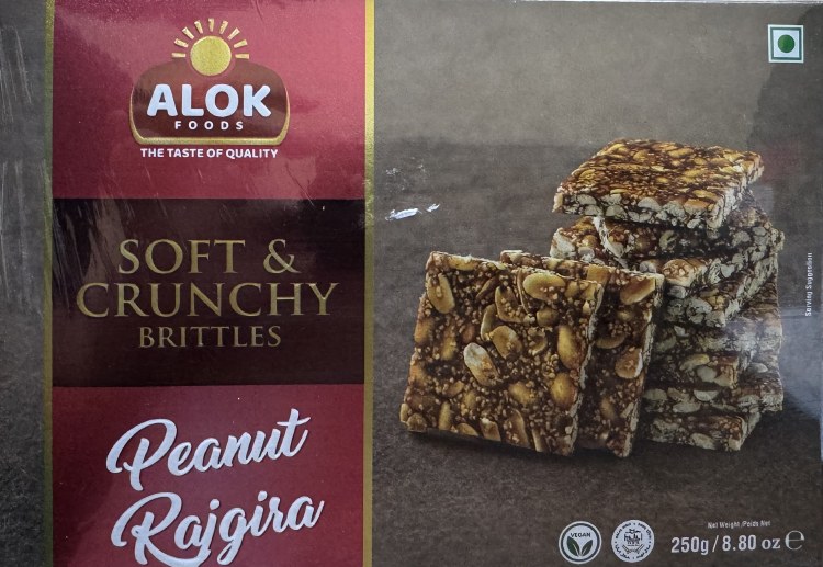 Alok Soft & Crunchy Brittles Peanut Rajgira 250 G
