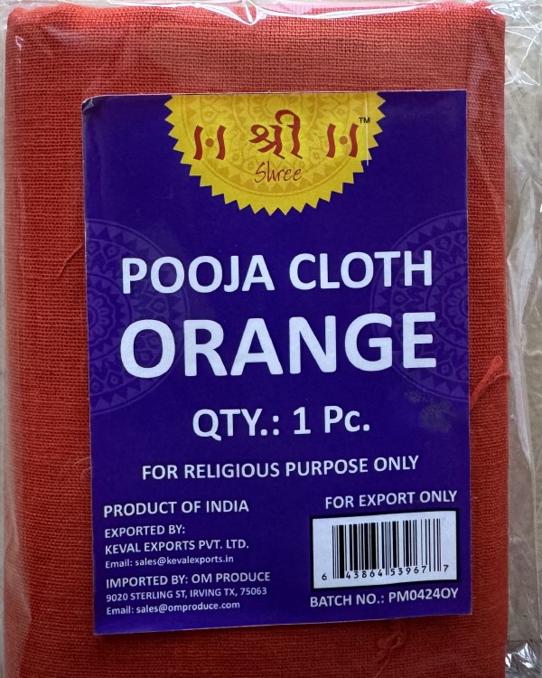 Shree Pooja Cloth Orange 1 Pc