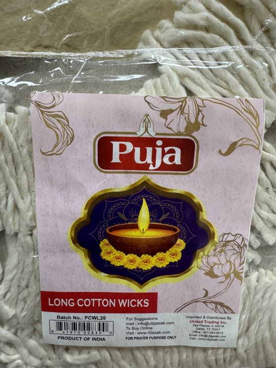 Puja Long Cotton Wicks 20 G