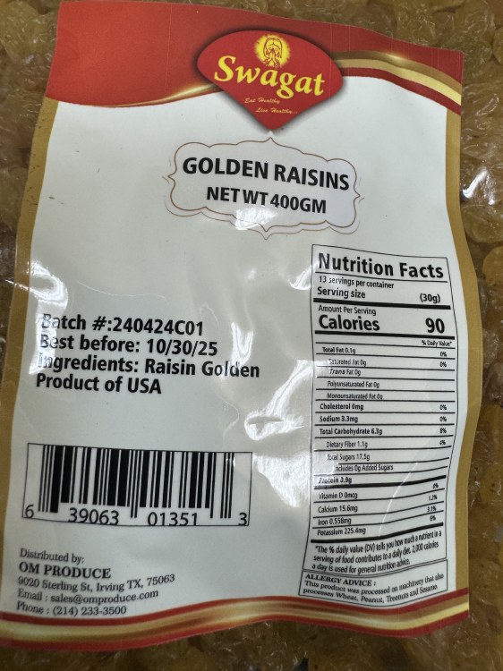 Swagat Gold Raisins 400 G