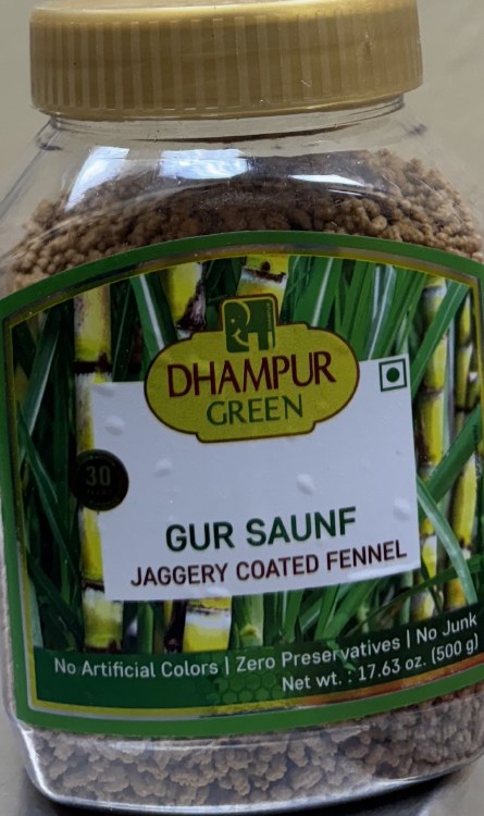 Dhampur Green Gur Saunf Jaggery Coated Fennel 500 G