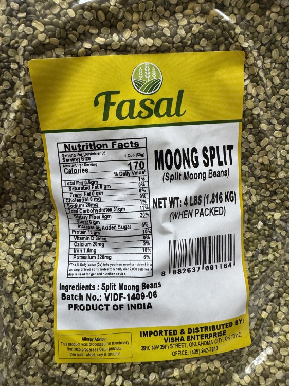 Fasal Moong Dal Split 4 Lbs