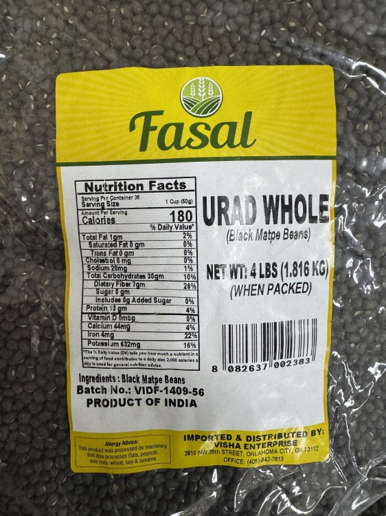 Fasal Urad Whole 4 LBS