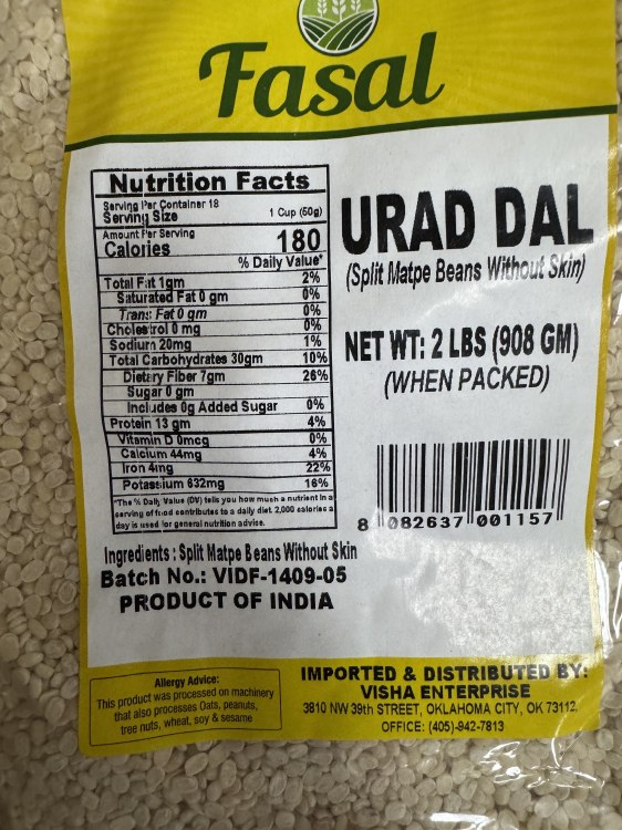 Fasal Urad Dal White 2 Lbs