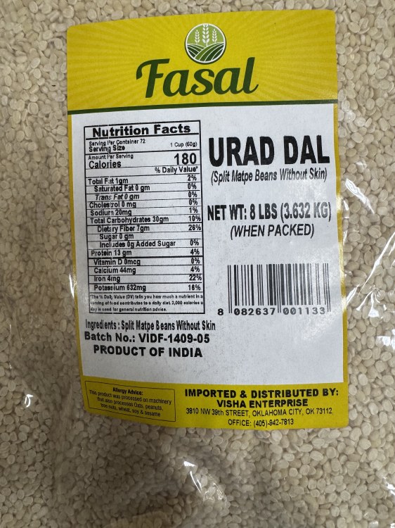 Fasal Urad Dal 8 Lbs