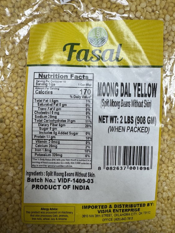 Fasal Moong Dal Yellow 2 Lbs