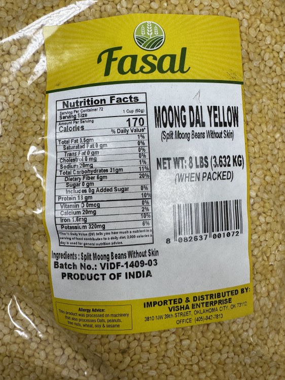 Fasal Moong Dal Yellow 8 Lbs