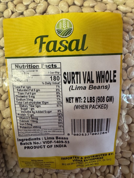 Fasal Surti Val Whole 2 LBS