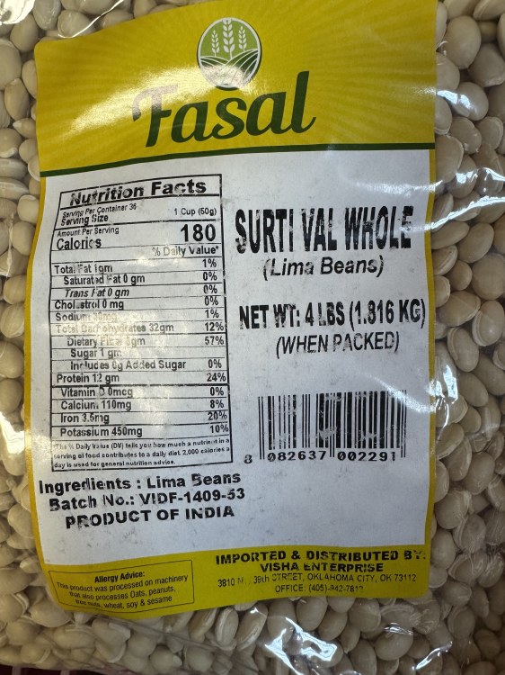 Fasal Surti Val Whole 4 LBS