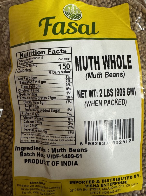 Fasal Muth Whole 2 LBS