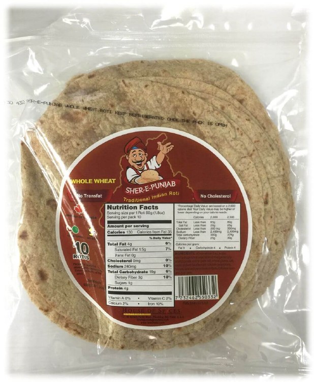 Sher-E-Punjab Whole Wheat Roti 750 G