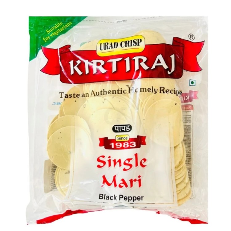 Kirtiraj Single Mari Black Pepper Papad 400 G