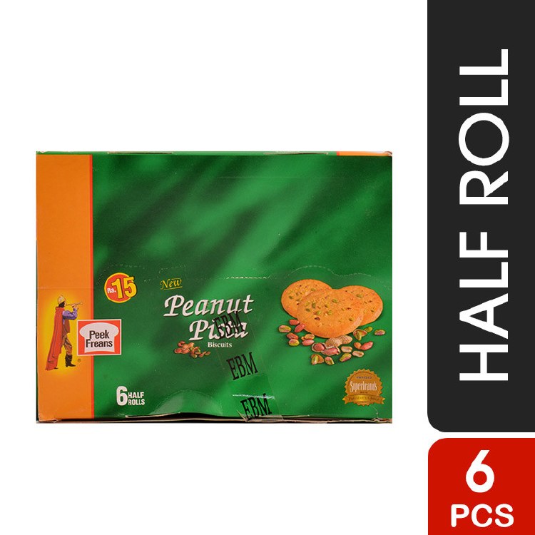 EBM Pista Pik Biscuits With Peanuts & Pistachios 6 Half Rolls 214 G