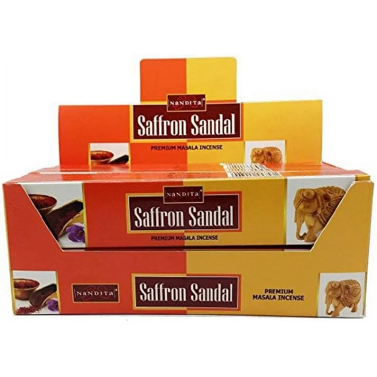 Nandita Saffron Sandal Premium Incense 12 Pc * 15 G