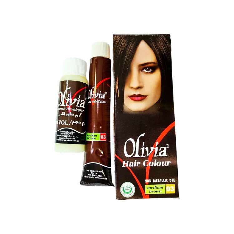 Olivia Medium Brown Hair Color Non Metallic Dye 50 ML