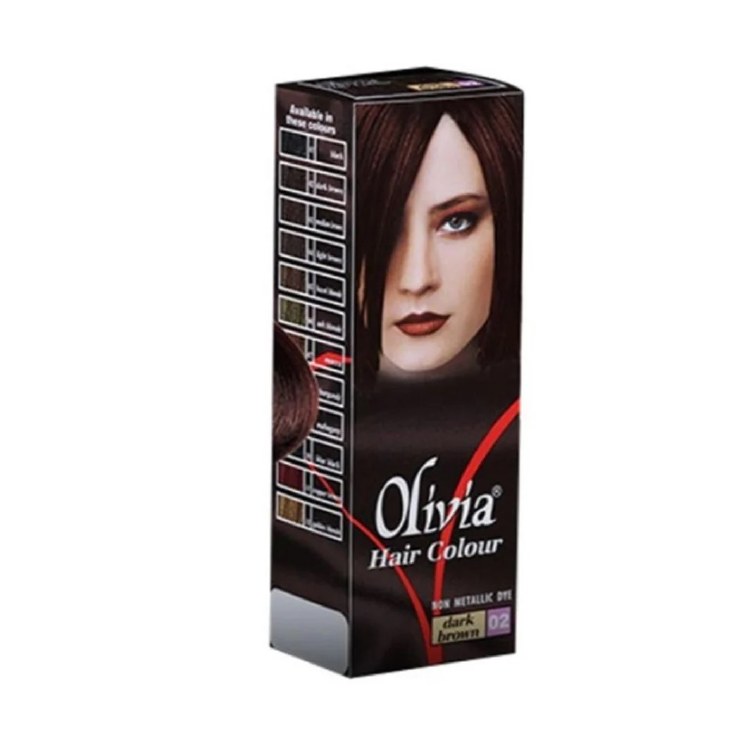 Olivia Dark Brown Hair Color Non Metallic Dye 50 ML