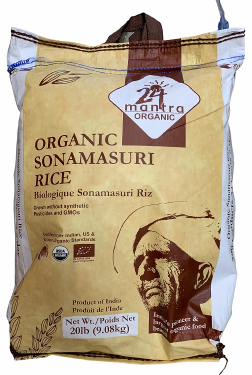 24 Mantra Organic Sonamasuri Rice 20 Lbs