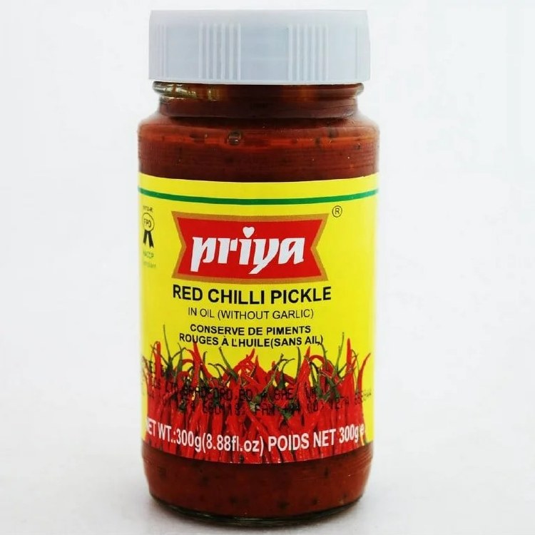 Priya Red Chilli Pickle Without Garlic 300 G
