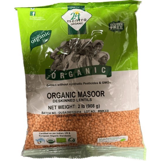 24 Mantra Organic Masoor 2 Lbs