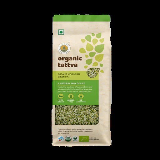 Organic Tattva Green Mung Dal Split 4 Lbs
