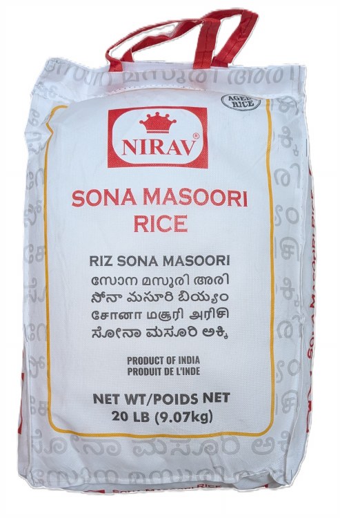 Nirav Sona Masoori Rice 20 Lbs