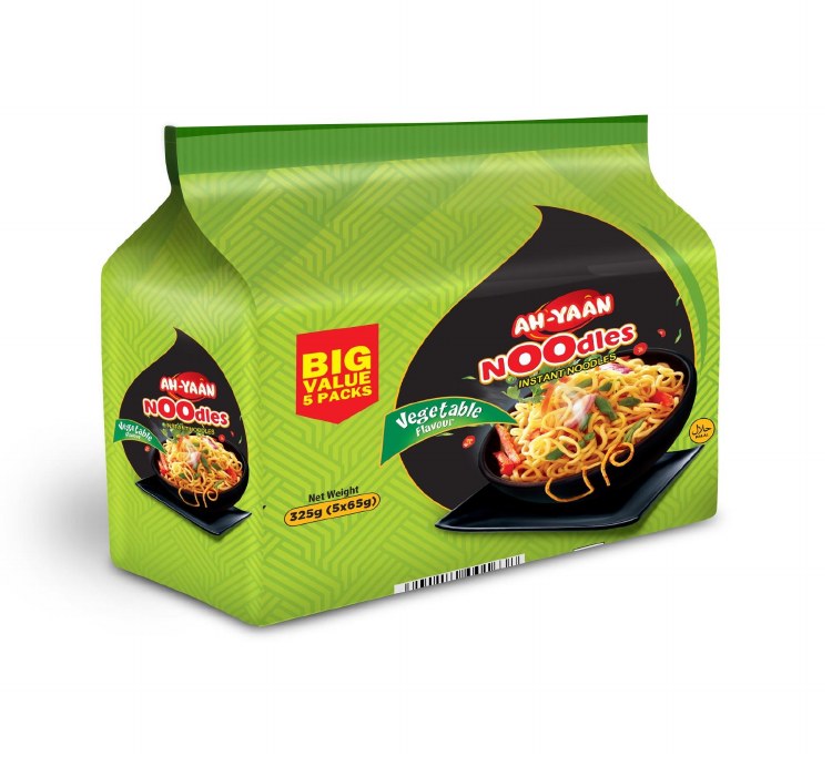 Ah-Yaan Vegetable Flavour Instant Noodles 5X65G (325G)