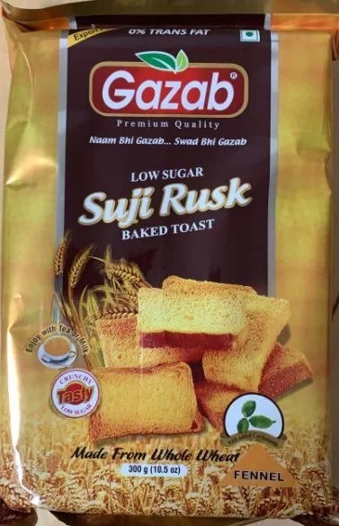 Gazab Fennel Suji Rusk Baked Toast 300 G