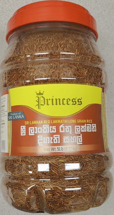 Princess Sri Lankan Red Lakmathi Long Grain Rice 5 Lb