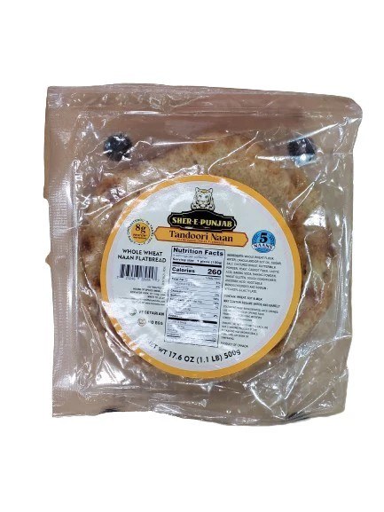 Sher-E-Punjab Whole Wheat Tandoori Naan 500 G