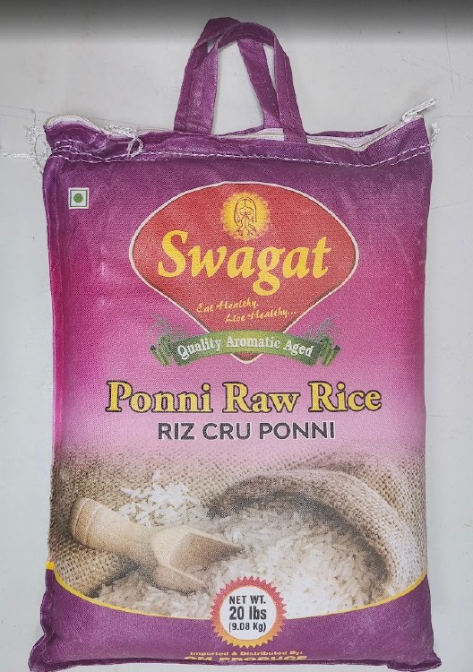 Swagat Ponni Raw Rice 20 Lb