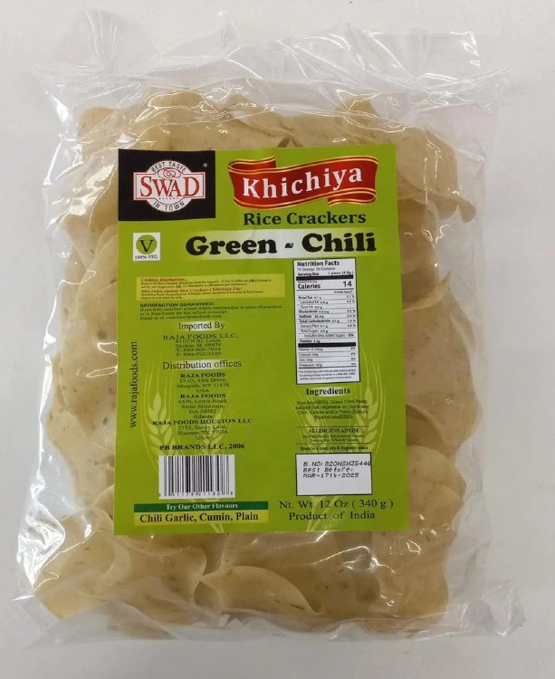 Swad Khichiya Chilli-Garlic Rice Crackers 12 Oz