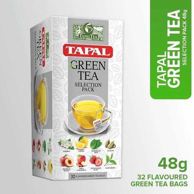 Tapal 32 Flavoured Green Tea Bags Selection Pack 48 G
