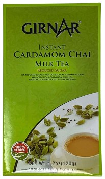 Girnar Instant Cardamom Chai Milk Tea Reduced Sugar 120 G