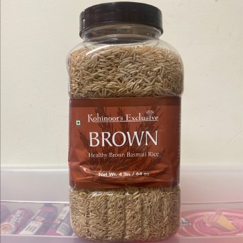 Kohinoor Brown Basmati Rice Jar 4.4 LBS