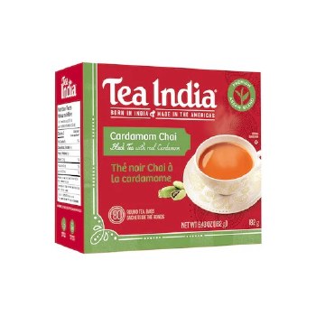 Tea India Cardamom Chai 80 Round Tea Bags 182 G