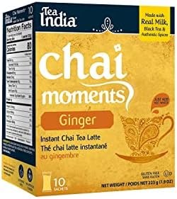 Tea India Chai Moments Ginger Instant Chai Latte 10 Sachets 223 G