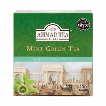 Ahmad Tea London Mint Green Tea 100 Tagged Tea Bags