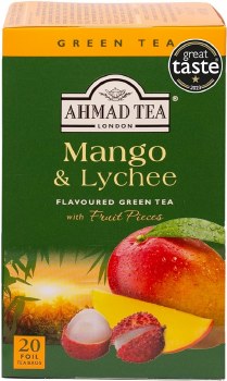 Ahmad Tea London Mango & Lychee Flavoured Green Tea 20 Tea Bags