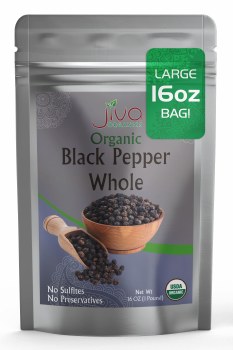 Jiva Organic Black Pepper Whole 7 Oz