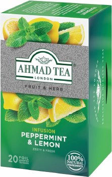 Ahmad Tea London Infusion Peppermint & Lemon 20 Tea Bags 30 G