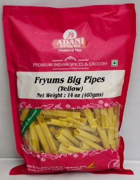 Adani Fryums Big Pipes (Yellow) 400 G