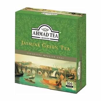 Ahmad Tea Jasmine Green Tea 100 Tagged Tea Bags