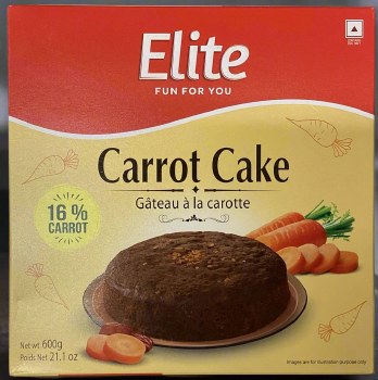elite carrot cake 600g