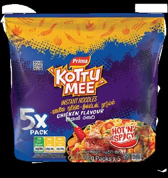 Prima Kottu Mee Instant Noodles Chicken Flavour 78GX 5Pack