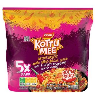 Prima Kottu Mee Instant Noodles Hot & Spicy 78GX5Pack