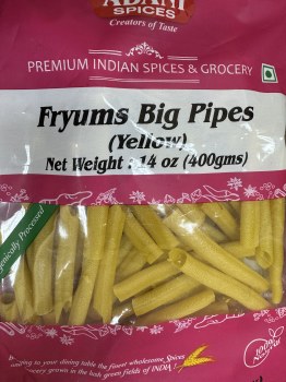 Adani Fryums Big Pipes (Yellow) 400 G